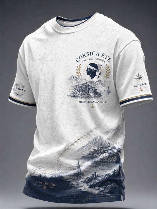 T-shirt pour homme imprimé du drapeau de la Corse