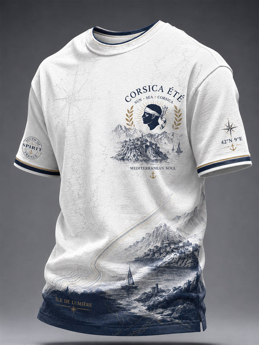 T-shirt pour homme imprimé du drapeau de la Corse