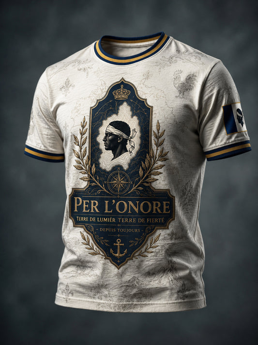 Carte de Corse en détresse de style vintage T-shirt décontracté imprimé subtil