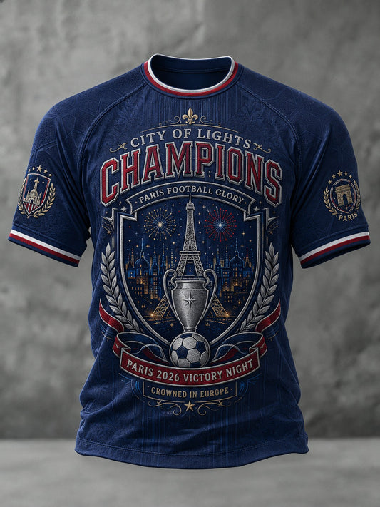 T-shirt imprimé du Championnat de France de Football de Paris pour homme