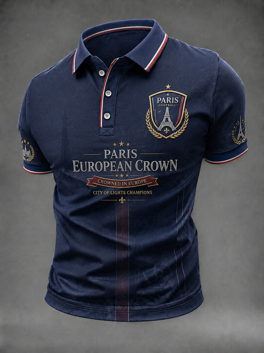 Chemise imprimée pour hommes sur le championnat de football de Paris