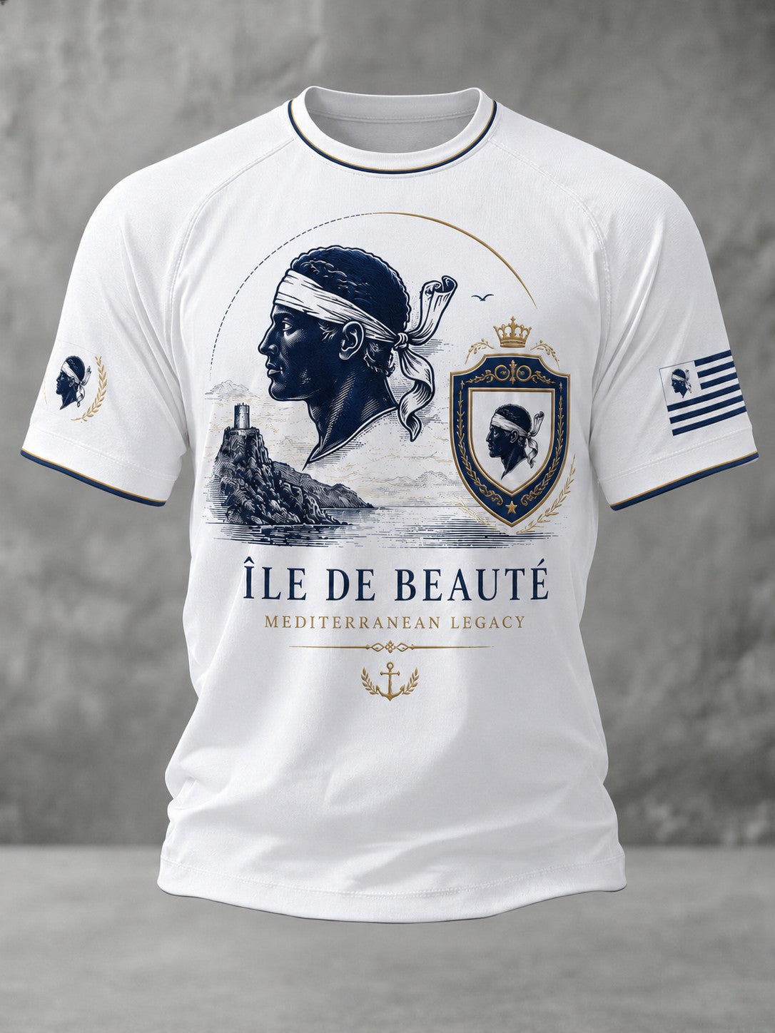 T-shirt pour homme imprimé du drapeau de la Corse