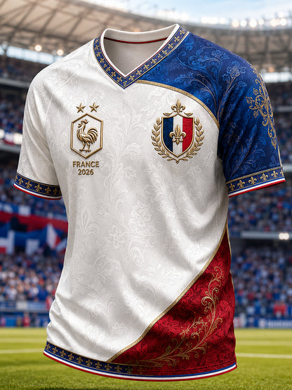 T-shirt col V France Football pour homme