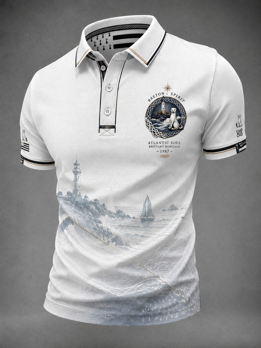 Chemise imprimée France Brittany Celtic pour homme