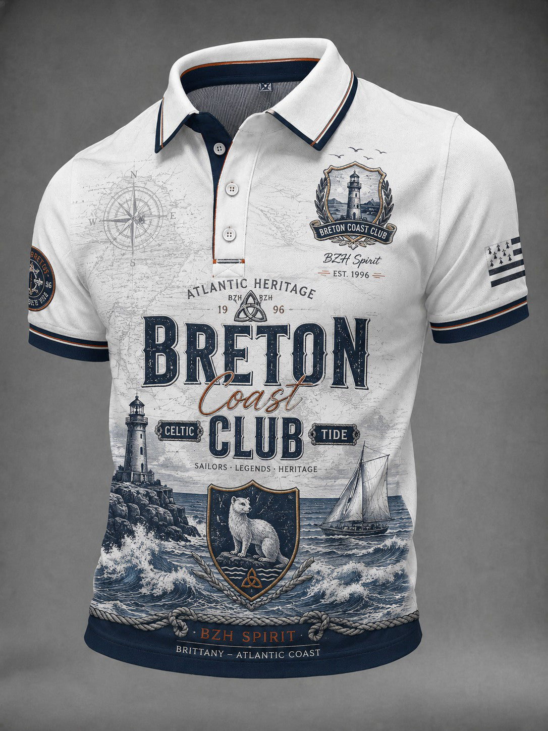 Chemise pour homme imprimée celtique de Bretagne, France