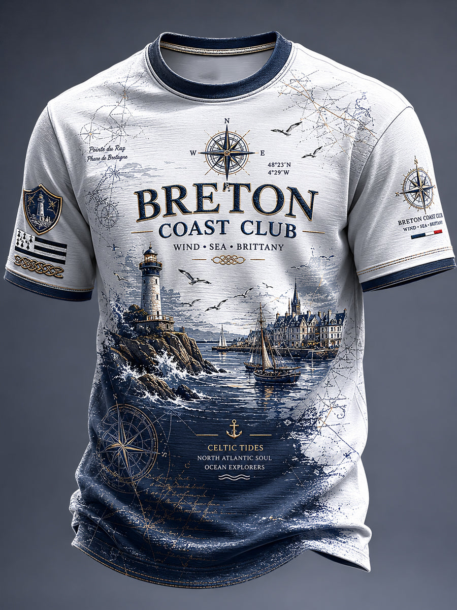 T-shirt pour hommes imprimé celtique de Bretagne, France