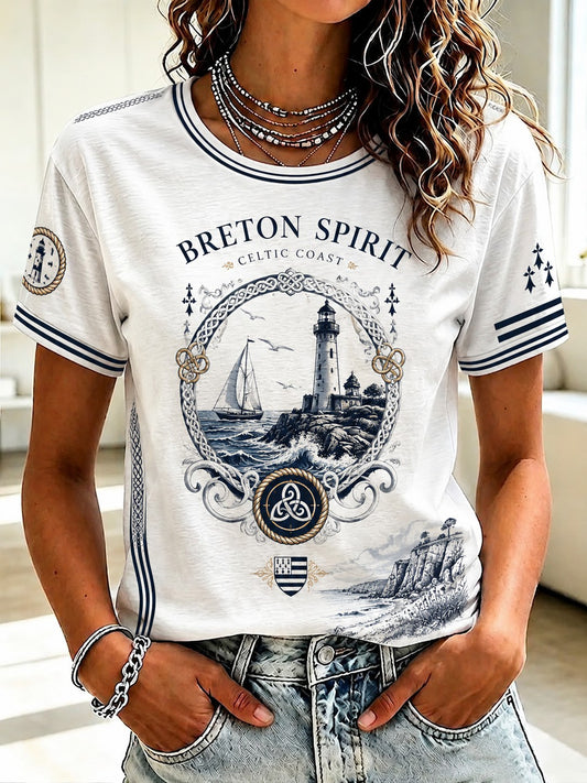 T-shirt France Brittany Celtic Imprimé Femme