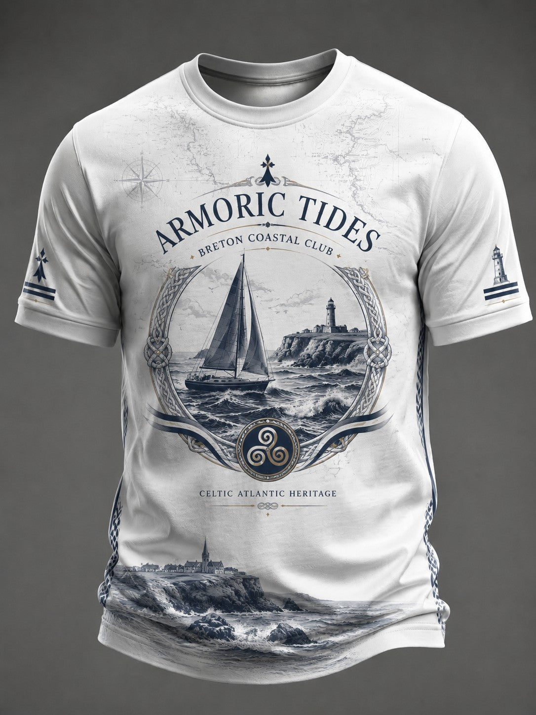 T-shirt pour hommes imprimé celtique de Bretagne, France