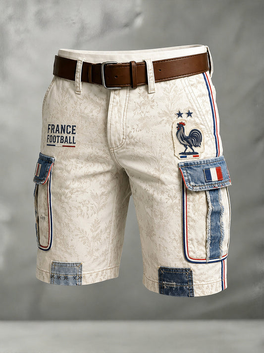 Shorts décontractés pour hommes avec imprimé France Football