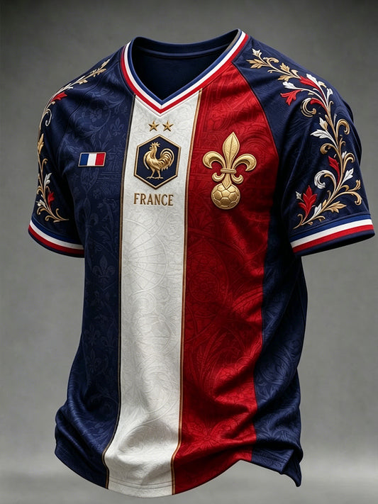 T-shirt col en V France Football pour homme