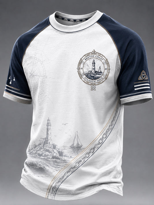 T-shirt décontracté à manches courtes pour homme, imprimé celtique de Bretagne, France