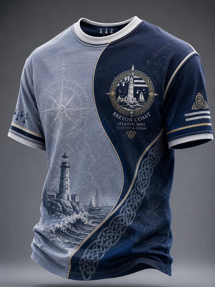 T-shirt pour hommes imprimé celtique de Bretagne, France