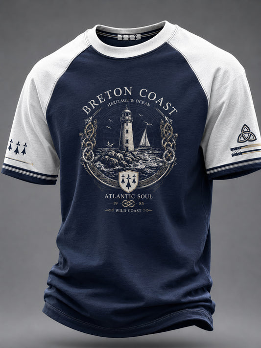T-shirt décontracté à manches courtes pour homme, imprimé celtique de Bretagne, France