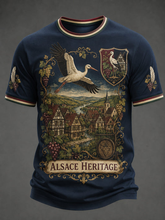 T-shirt imprimé pour hommes, France Alsace