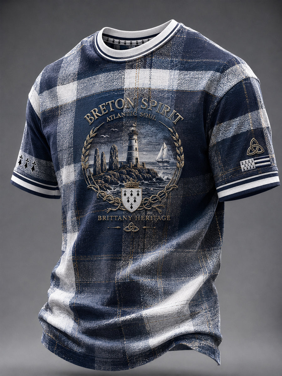 T-shirt pour hommes imprimé celtique de Bretagne, France
