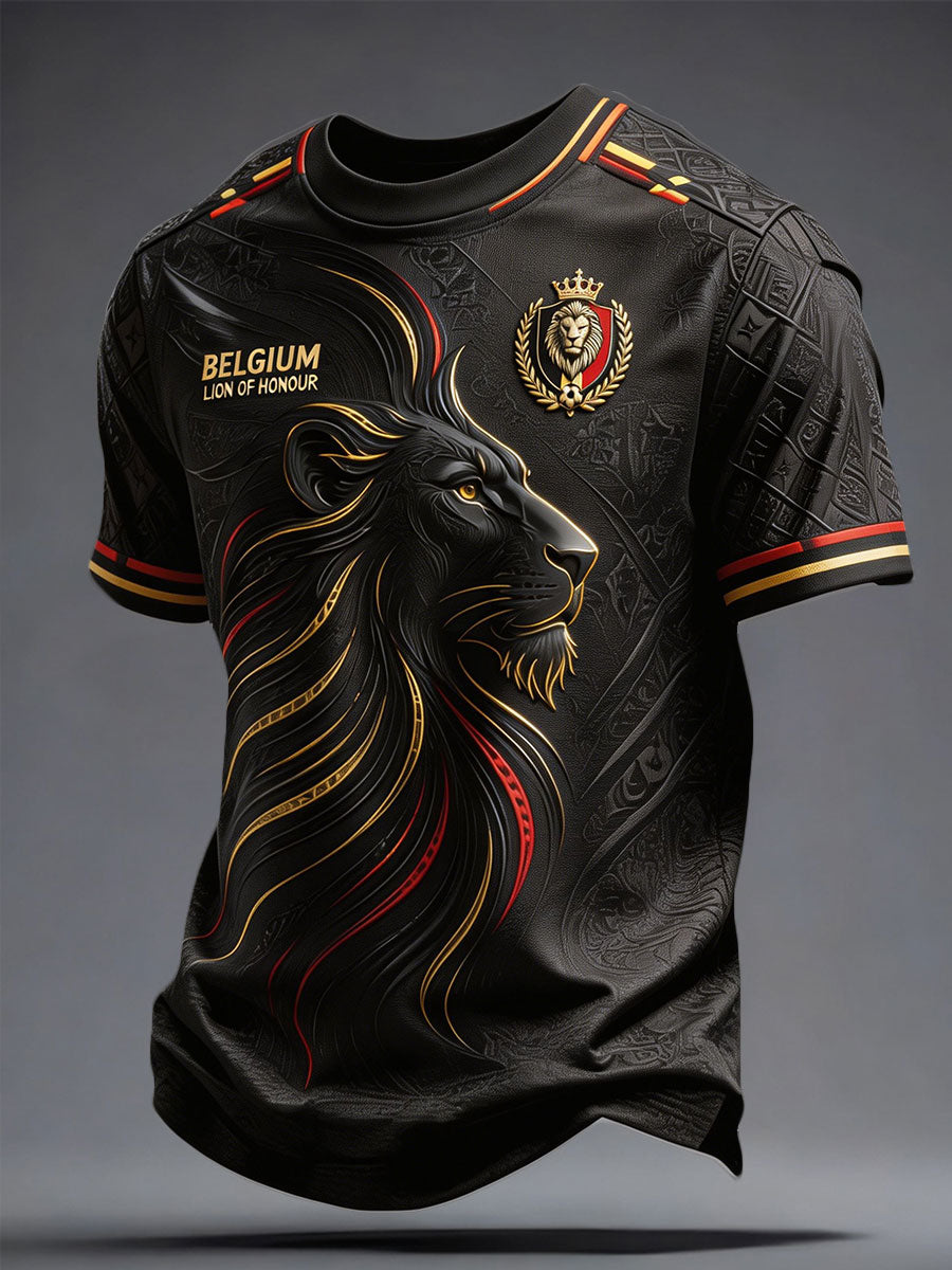 T-shirt imprimé pour hommes, fierté des amateurs de football belge