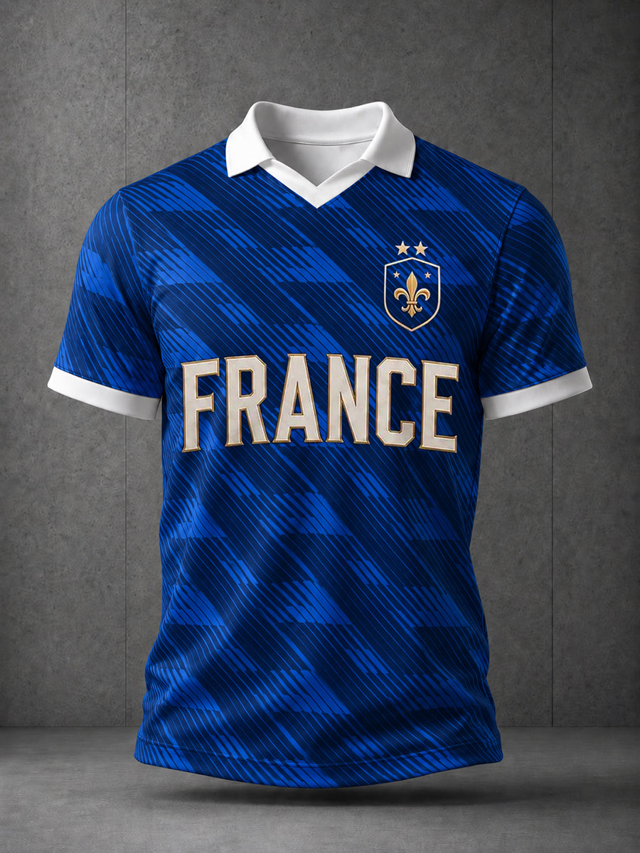 T-shirt pour hommes France Football à imprimé graphique pour fans