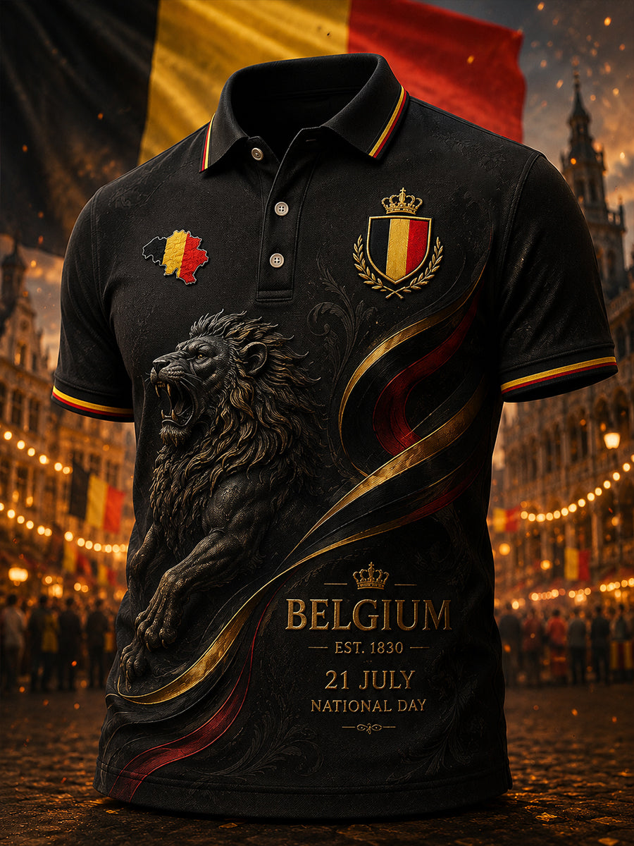 T-shirt polo à manches courtes imprimé pour la célébration de la Journée nationale des hommes