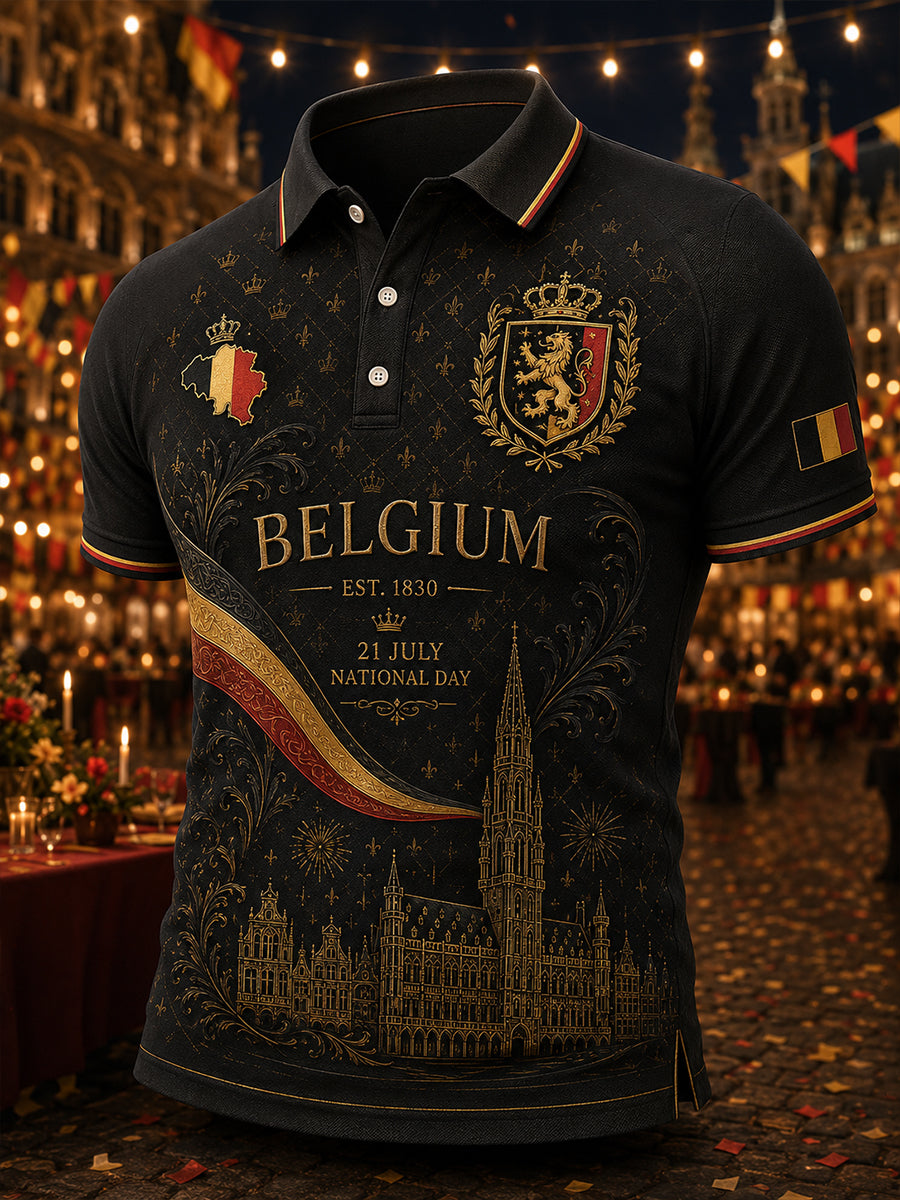 T-shirt polo à manches courtes imprimé pour la célébration de la Journée nationale des hommes
