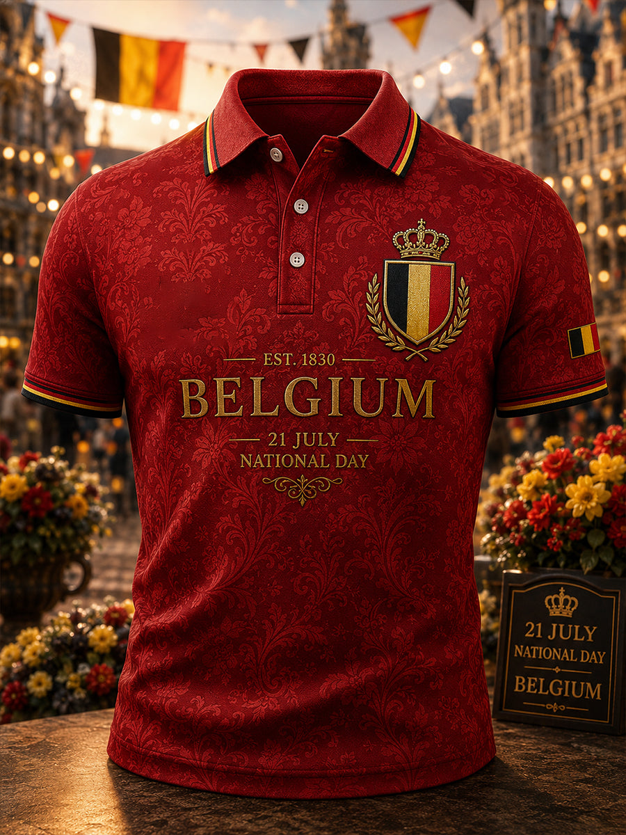 T-shirt polo à manches courtes imprimé pour la célébration de la Journée nationale des hommes