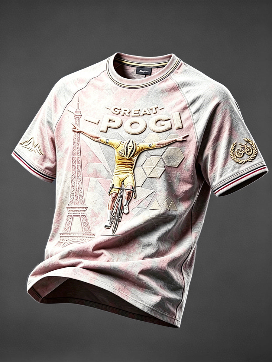 T-shirt décontracté pour hommes avec imprimé POGI du Tour de France
