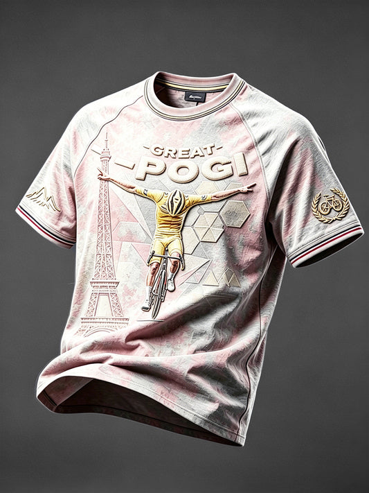 T-shirt décontracté pour hommes avec imprimé POGI du Tour de France