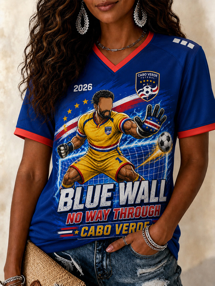 Cadeau pour femmes, fan de football, t-shirt décontracté à col en V avec imprimé