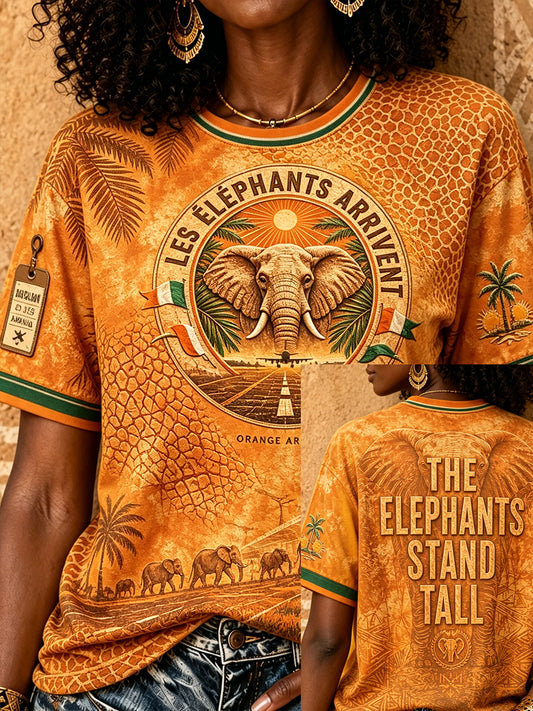 T-shirt imprimé femme Éléphant de Côte d’Ivoire Fierté nationale