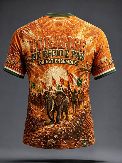 T-shirt homme imprimé motif Éléphant de Côte d’Ivoire, fierté nationale