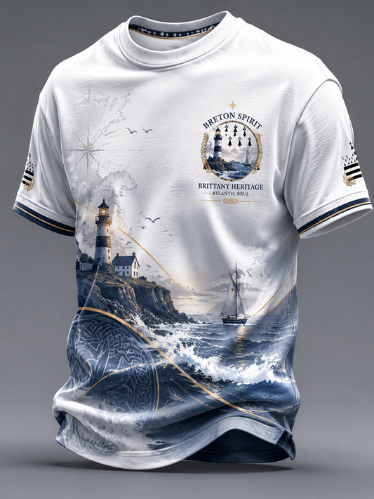 T-shirt France Brittany Celtic Imprimé Homme