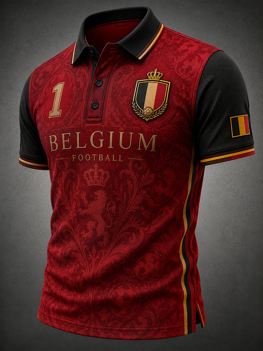 Polo Homme Manches Courtes Imprimé Thème Football