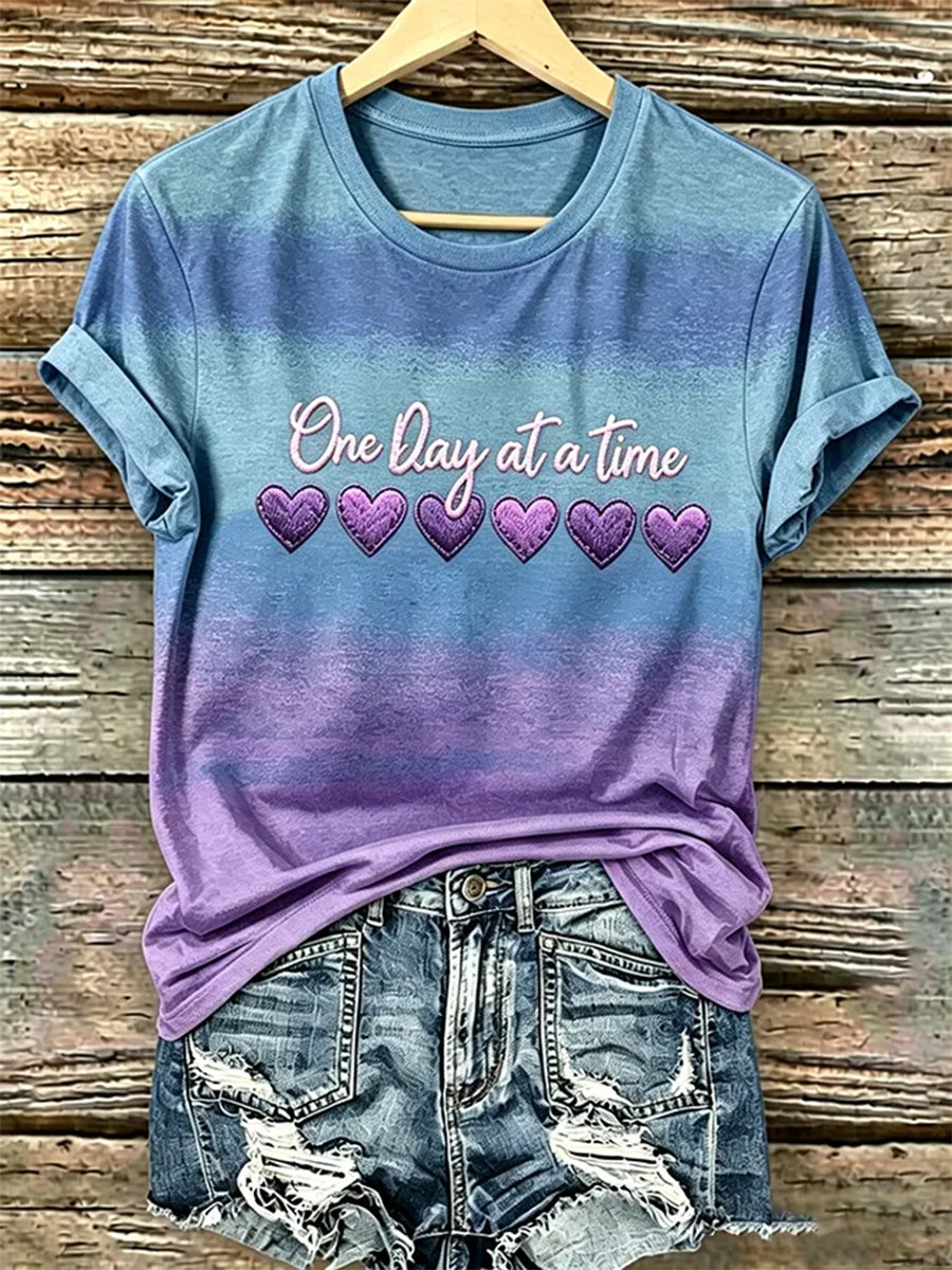 T-shirt à imprimé Alzheimer pour femmes