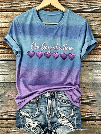 T-shirt à imprimé Alzheimer pour femmes