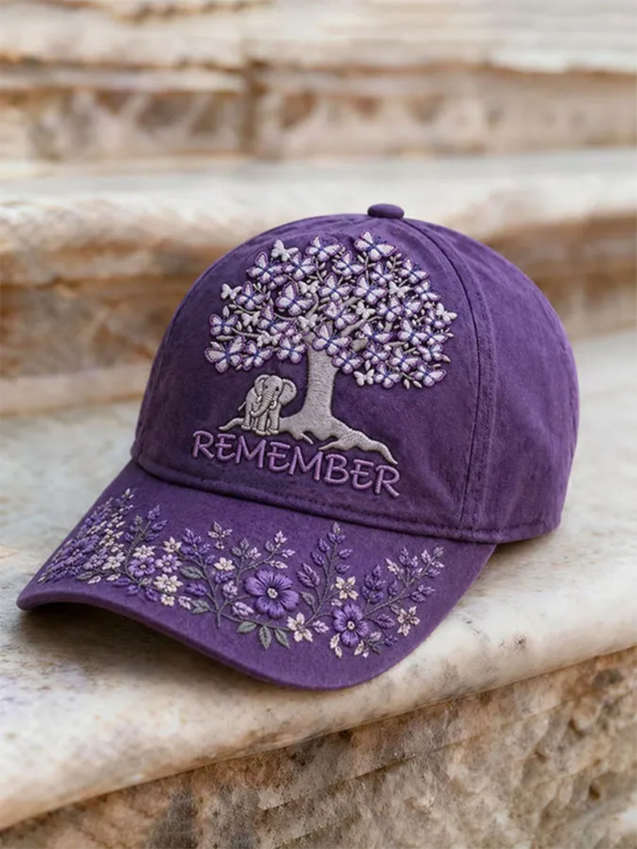 Chapeau de soutien unisexe violet Floral & Alzheimer's Awareness