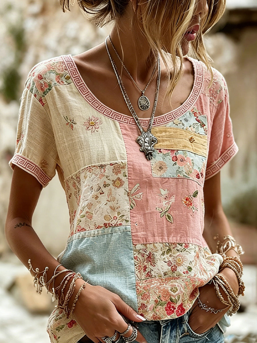 Haut élégant pour femme en coton et lin