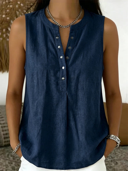 Débardeur confortable boutonné simple pour femmes