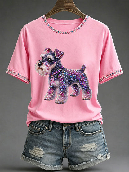 T-shirt décontracté imprimé de sensibilisation au cancer du sein chez la femme