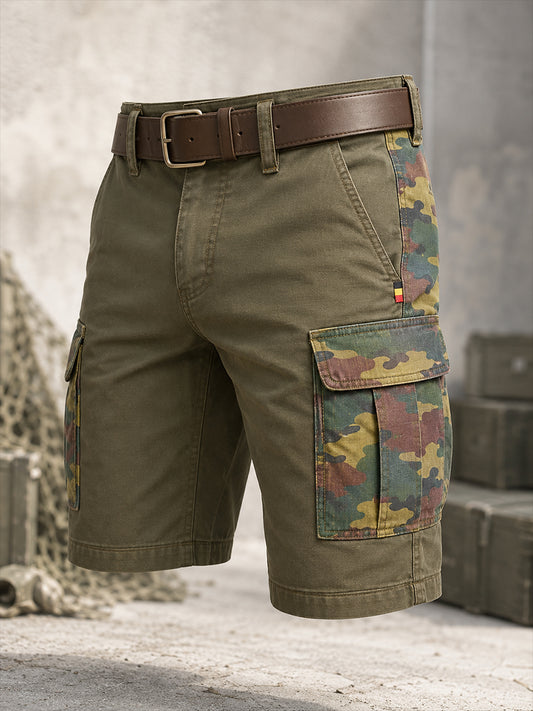 Pantalon cargo court imprimé camo militaire pour hommes