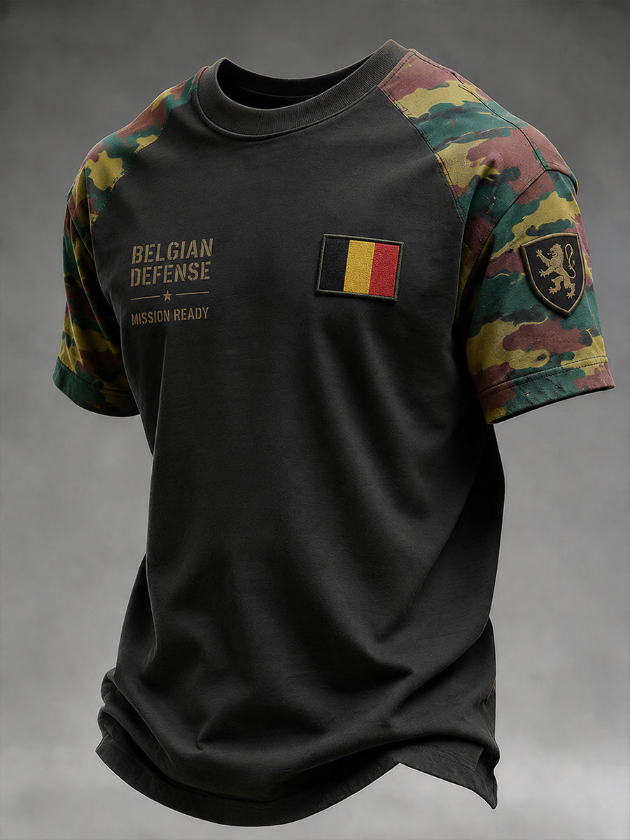 T-shirt homme à manches courtes avec imprimé camouflage militaire
