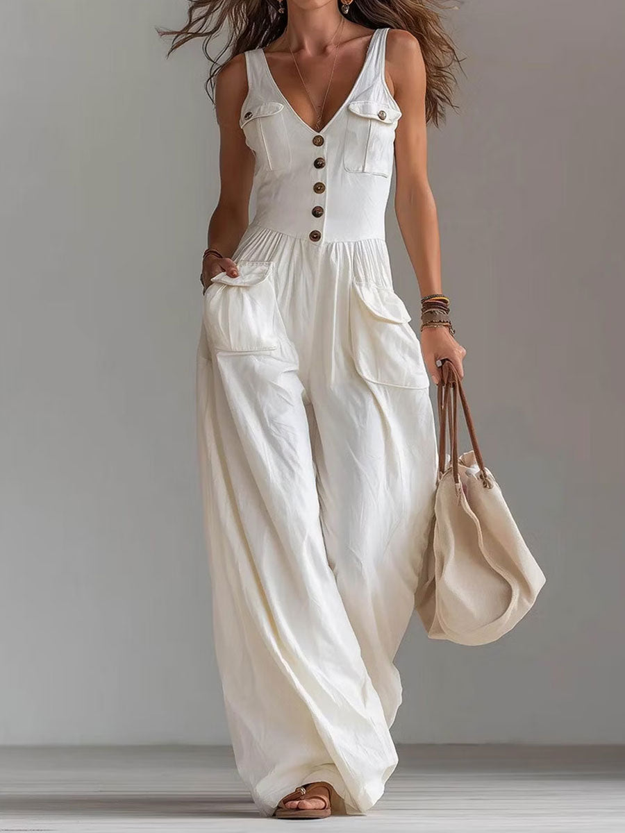 Combinaison en denim rétro pour femme