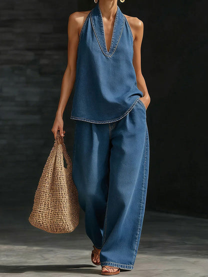 Ensembles en denim vintage pour femmes