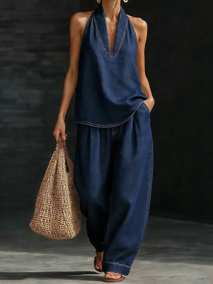 Ensembles en denim vintage pour femmes