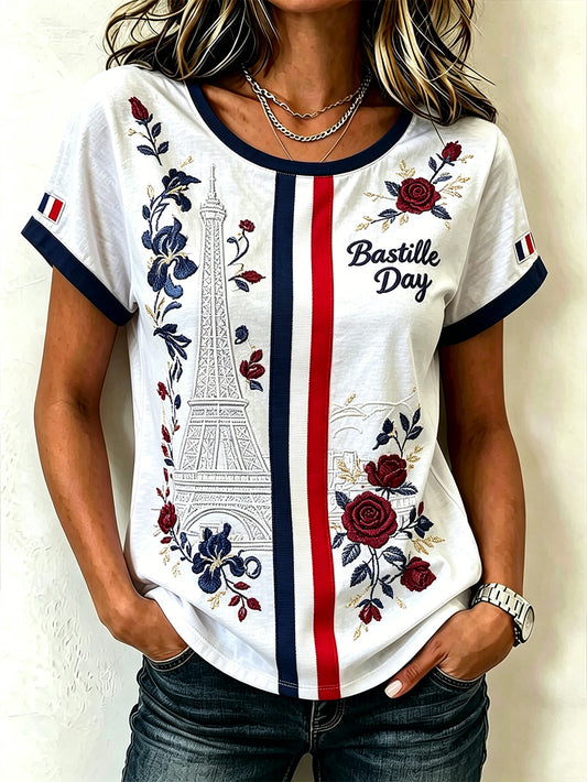 T-shirt à manches courtes imprimé French Element pour femme