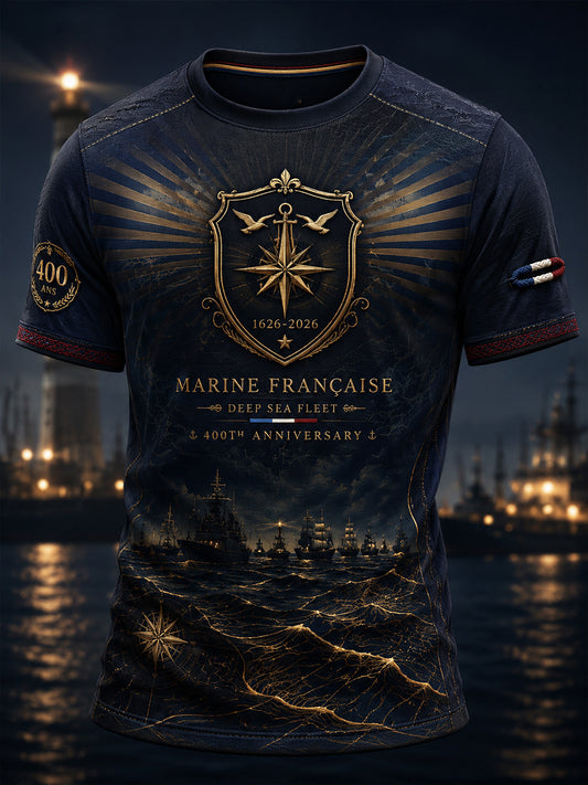 T-shirt manches courtes bleu marine pour homme