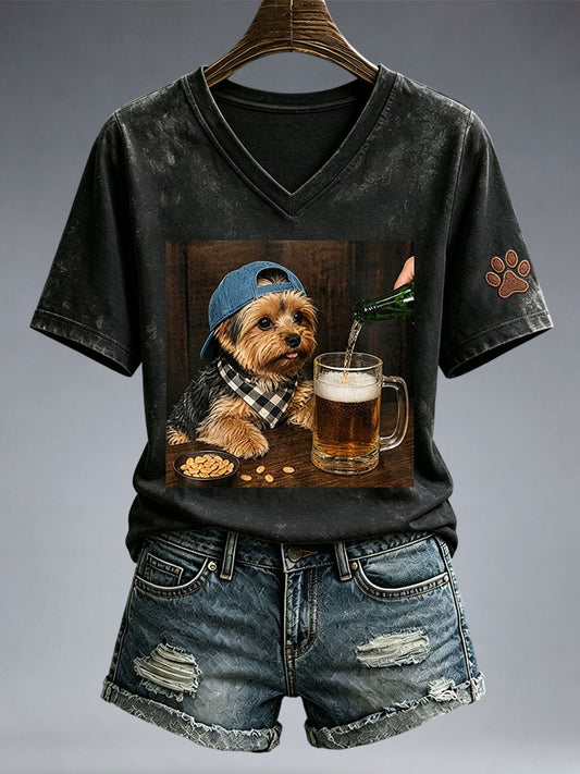 T-shirt adorable pour femme à l’effigie d’un Yorkshire Terrier