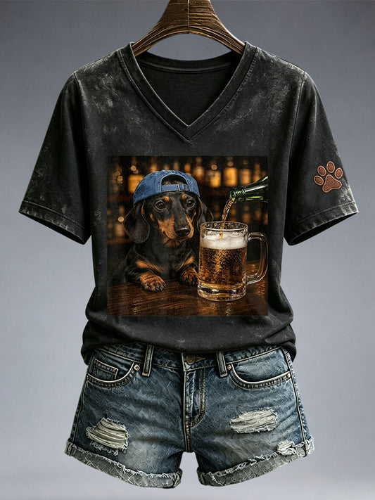 T-shirt adorable pour femmes avec dachshund