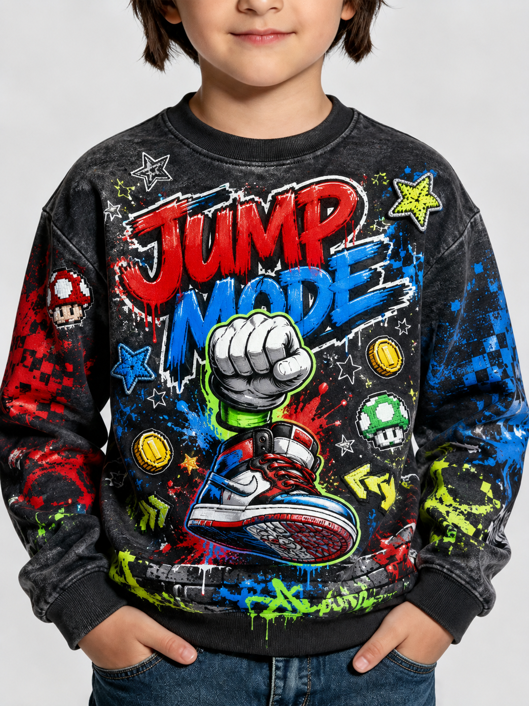 T-shirt Super Mario à manches courtes avec imprimé