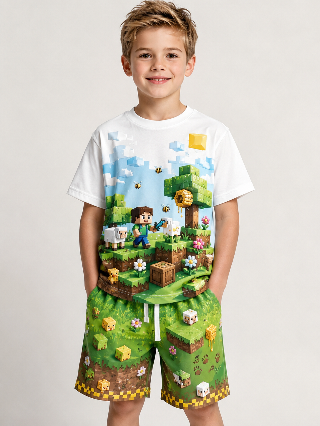 Ensemble t-shirt manches courtes Minecraft