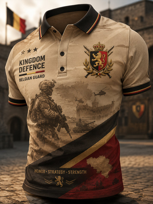 Polo Homme À Manches Courtes Imprimé Militaire