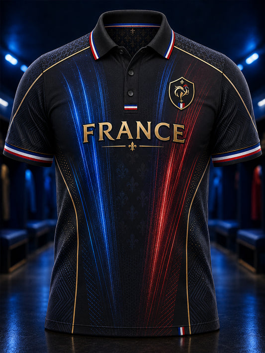 Chemise à manches courtes pour hommes, commémoration patriotique française